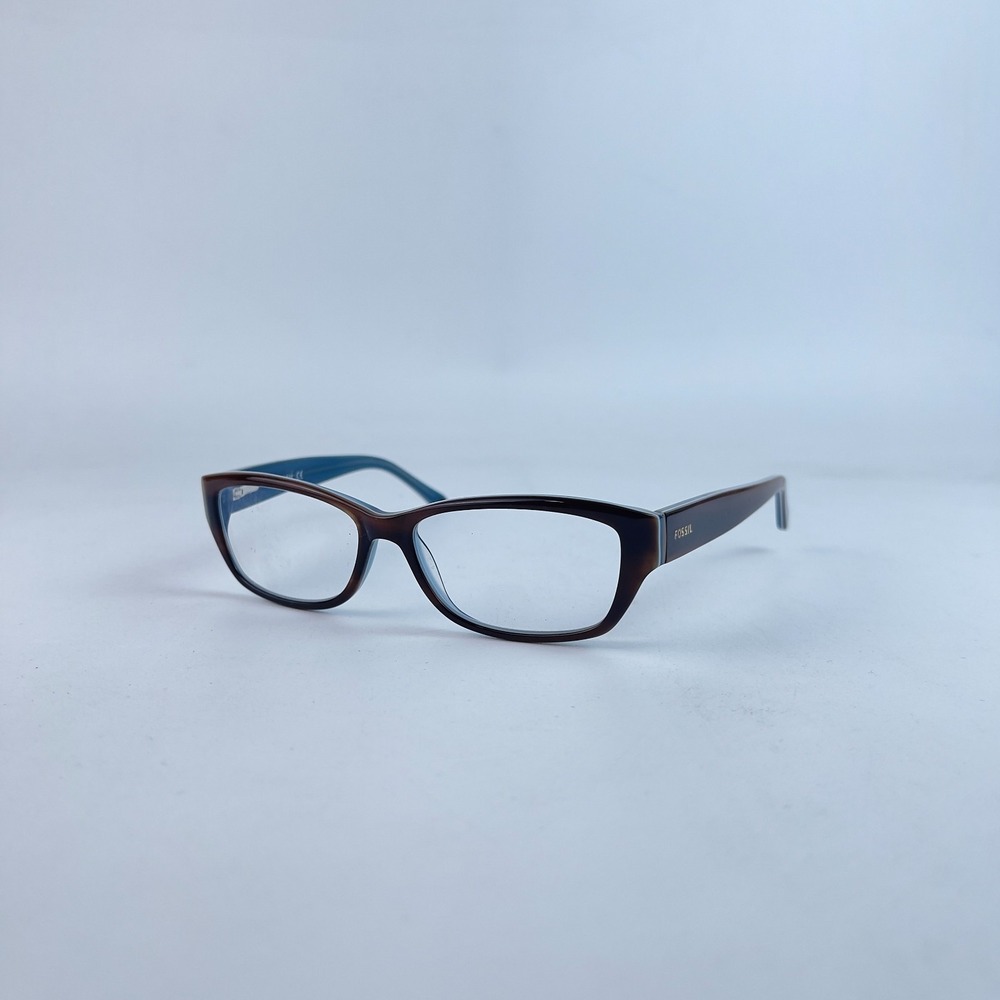 Fossil‎ Cassie 0DY1 Women Eyeglasses Brown & Blue Plastic Full Rim 52-14-135 mm